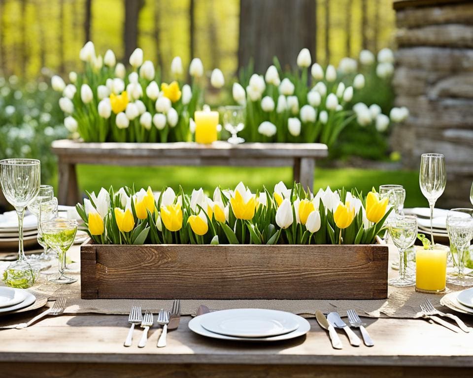 Frühling - Frische Blumenarrangements für Tischdeko Garten