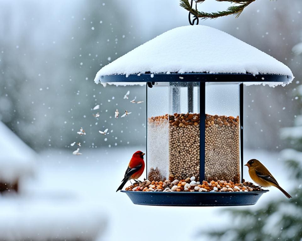 winterliche Vogelfütterung