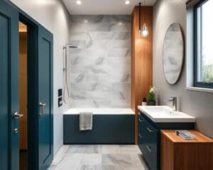 Moderne Farben und Materialien für kleine Bäder