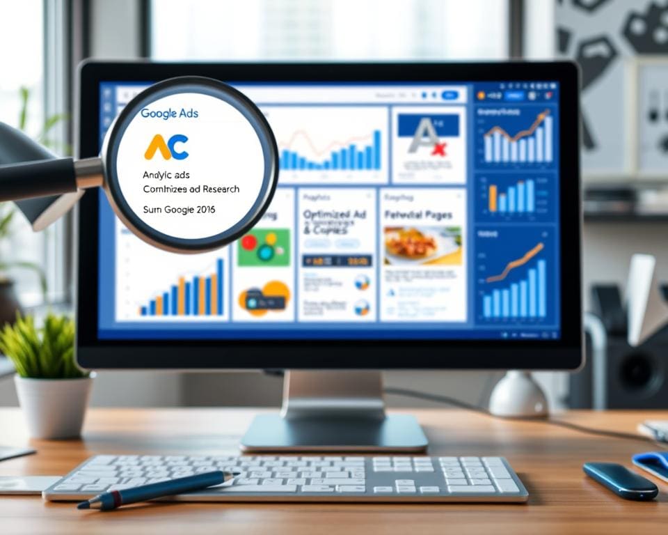 Optimierung von Google Ads Kampagnen durch Keyword-Analyse, Anzeigentexte anpassen und Landing Pages verbessern