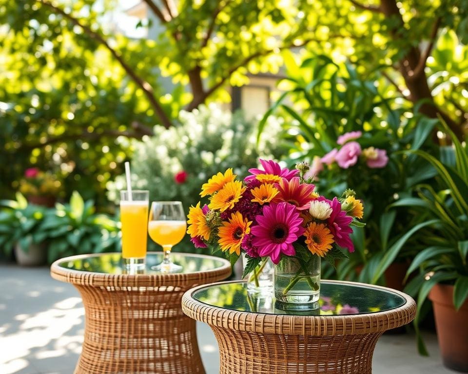 Beistelltische aus Rattan für den Sommerlook