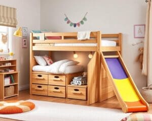 Kinderbetten mit Stauraum und Rutsche