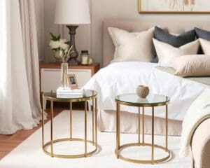 Kleine Beistelltische aus Glas für Schlafzimmer