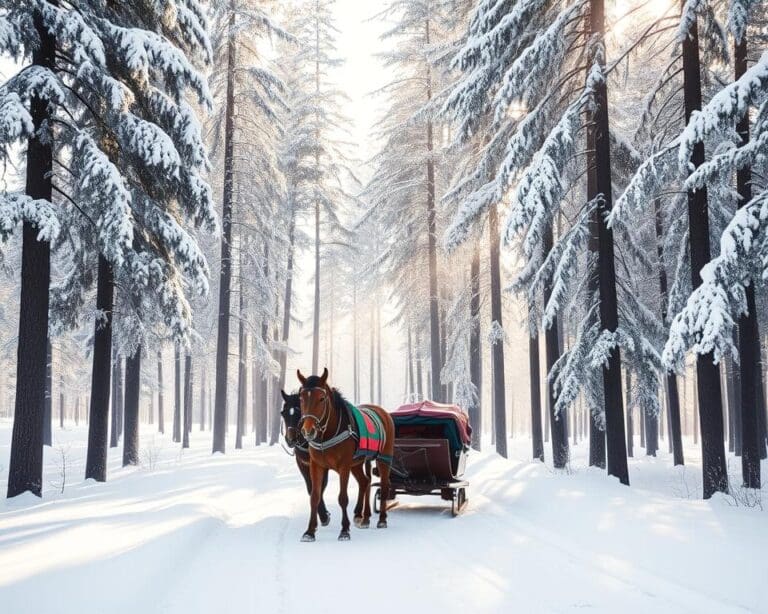 Leutasch: Pferdeschlittenfahrten im Winterwald