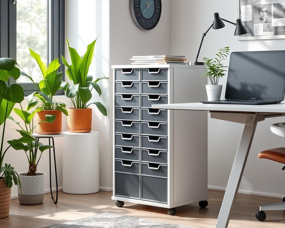 Rollcontainer für flexible Arbeitsplätze zu Hause