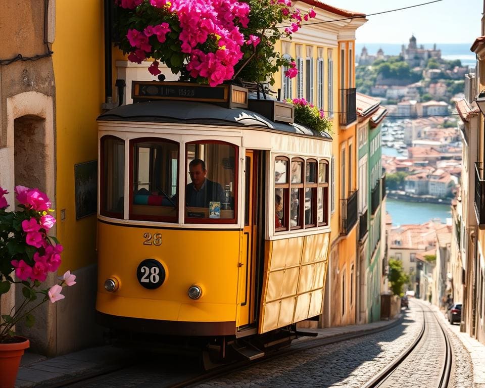 Sehenswürdigkeiten und Straßenbahnen in Lissabon