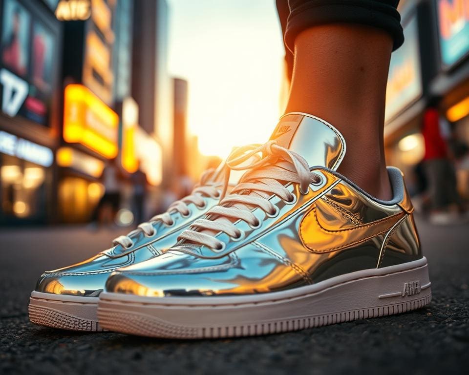 Sneaker mit Metallic-Glanz: Ein funkelnder Trend