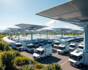 Solarpanels für die Ladung von E-Lkw