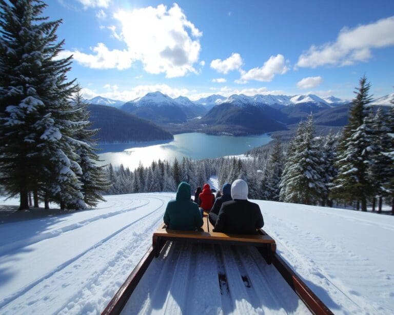Spitzingsee: Winterrodelbahn mit Seeblick