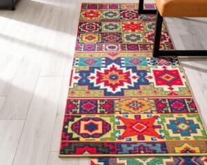 Teppichläufer mit geometrischen Mustern