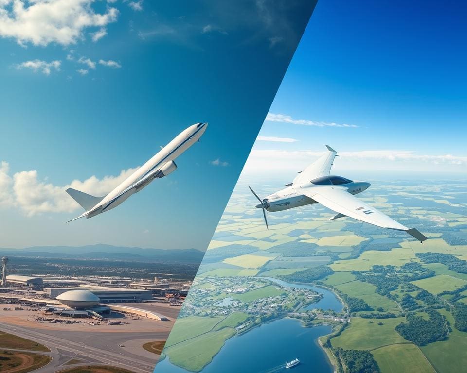 Vergleich zwischen herkömmlichen Flugzeugen und umweltfreundlichen Flugzeugen