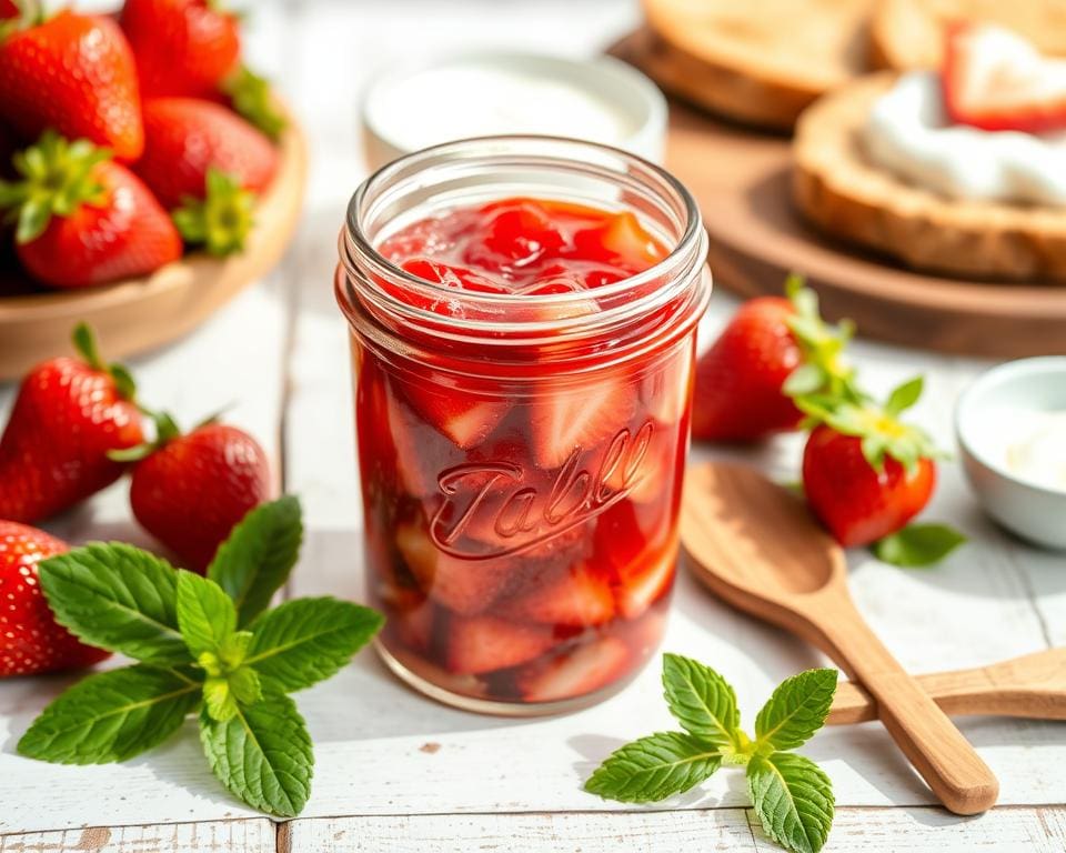 Erdbeermarmelade ohne Zucker für gesunde Frühstücke