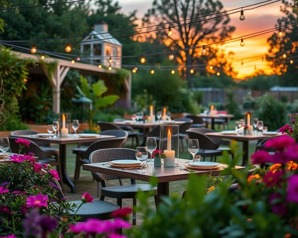 Outdoor-Tische von Fermob für Sommerabende im Garten