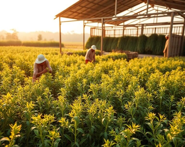 Wie wird Artemisia annua geerntet und verarbeitet?