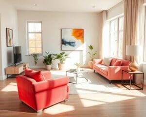 Was bringt Farbe in ein neutrales Wohnzimmer?
