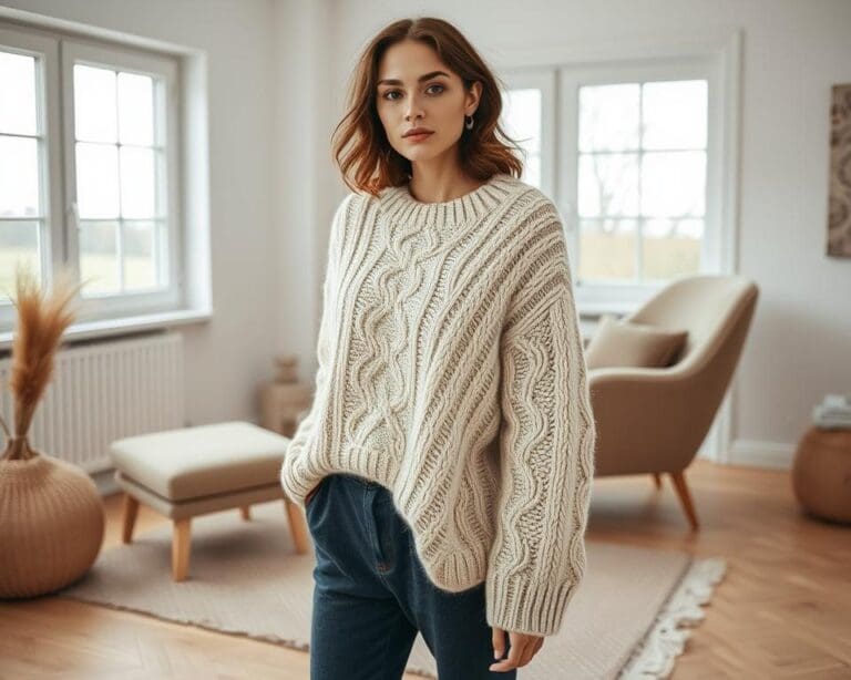 Strickmode modern kombiniert