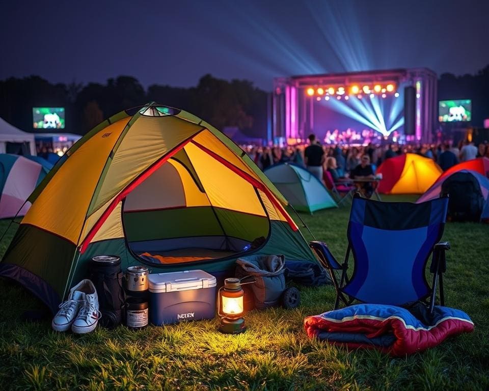 Campingausrüstung für Festivals