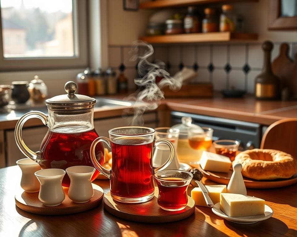 Tee zum Frühstück in der Türkei