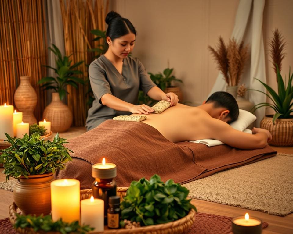 Was bewirken Ayurveda Massagen und Kräuterstempel?