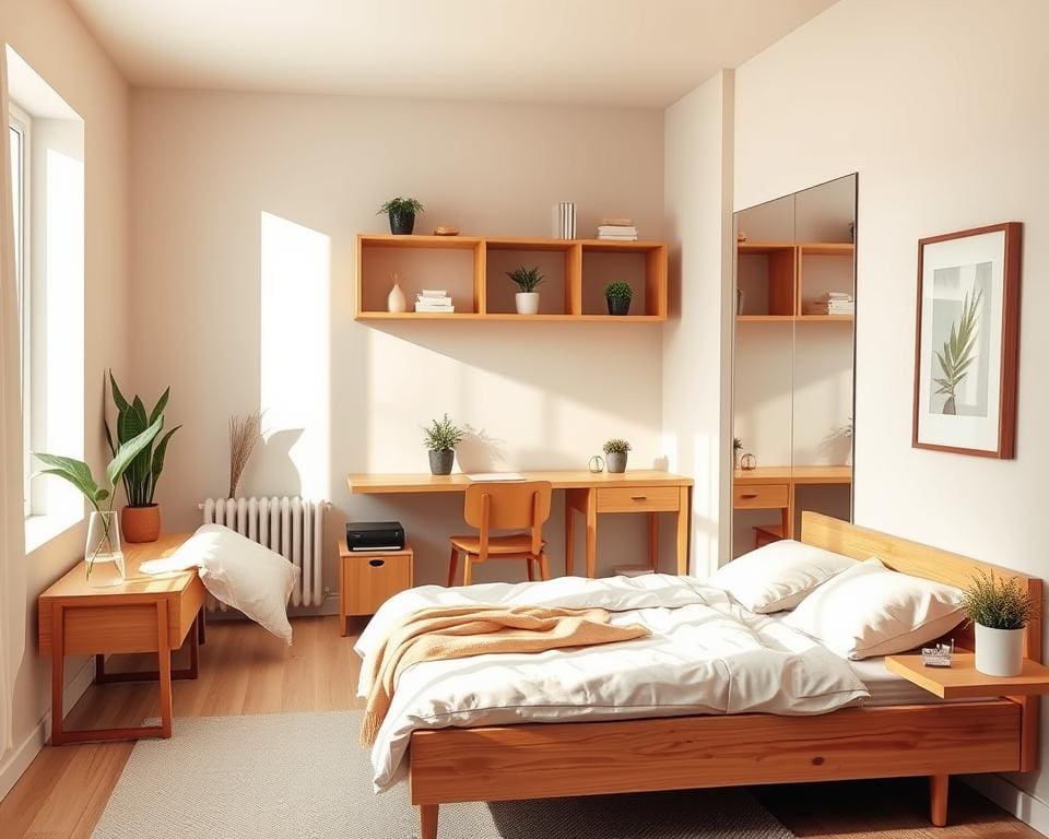 Wie richtest du ein kleines Schlafzimmer praktisch ein?